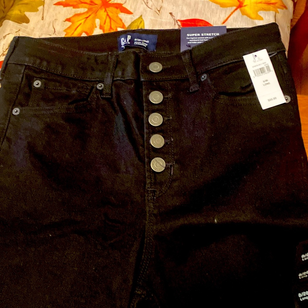 Gap black high rise jean/legging straight leg.